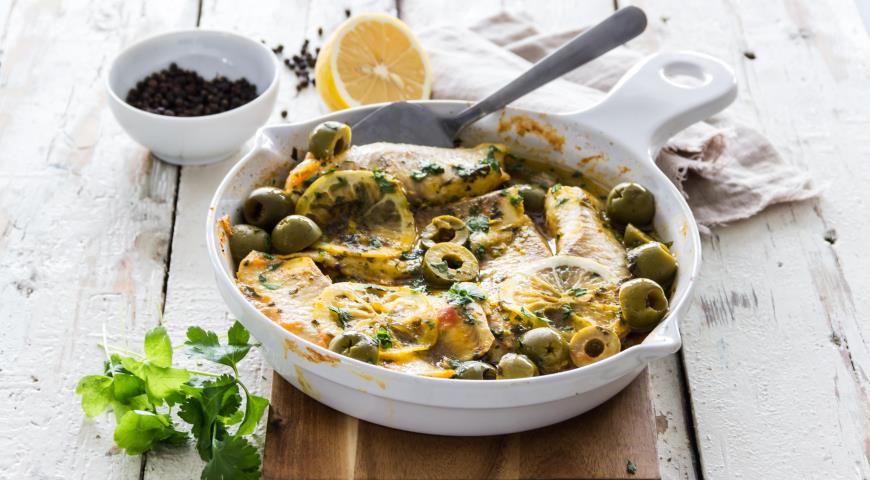 Fish with vegetables in Moroccan style