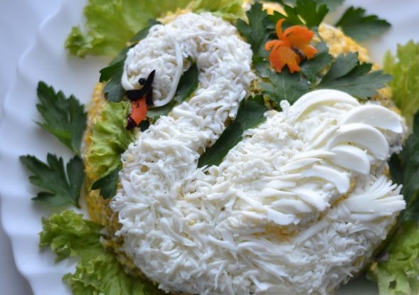 White Swan salad with chicken and potatoes