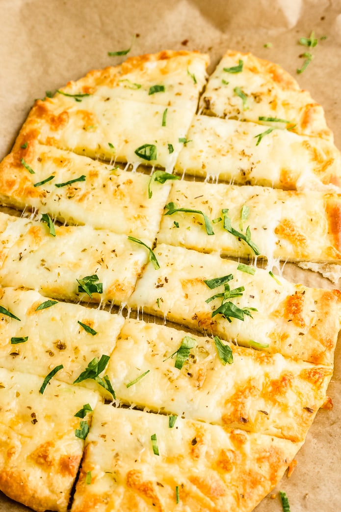 Keto bread with cheese and garlic