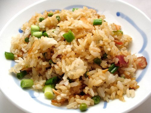 Fried rice with egg and bacon