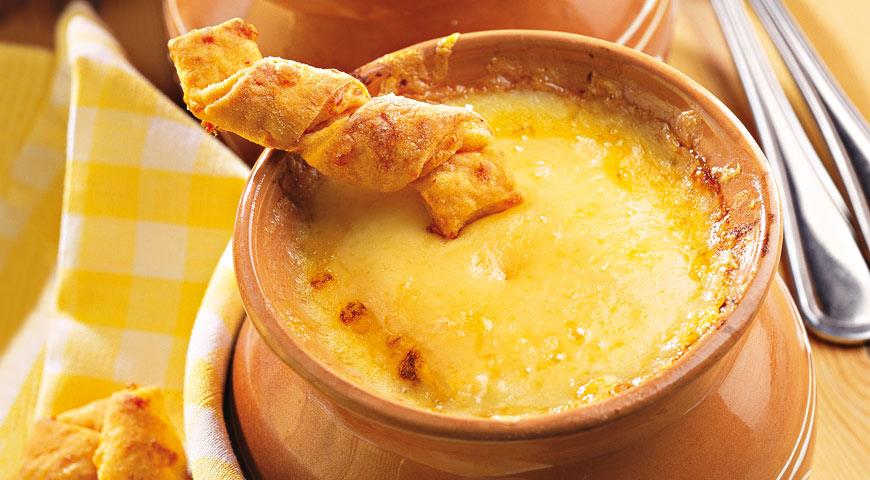 French Onion Soup with Cheese Sticks