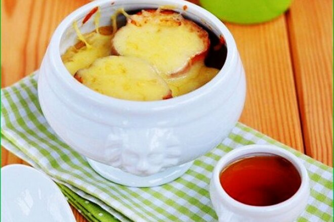 French onion soup with cognac
