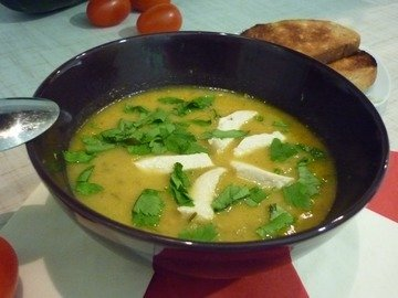 Zucchini soup-puree from baked vegetables