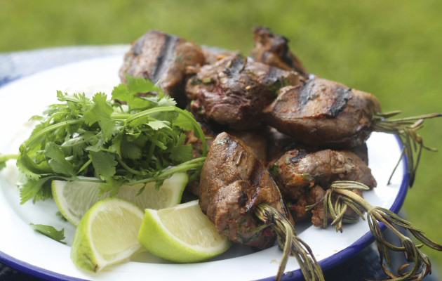 Hare and rabbit liver kebabs