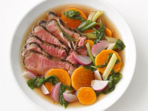 Beef with sweet potatoes in a fragrant broth