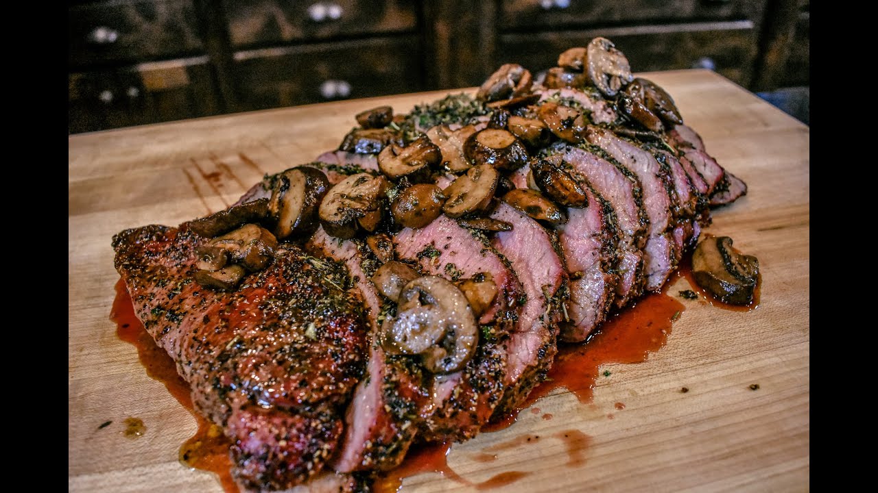 Elk steak with porcini mushrooms