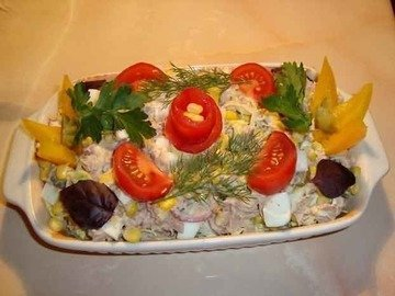 Tuna salad with mustard sauce
