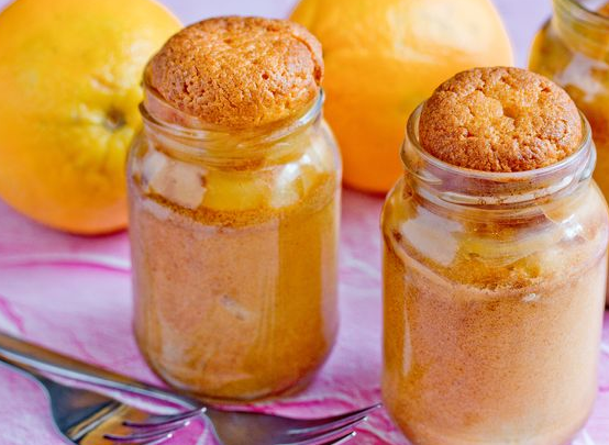 Orange cupcakes in jars