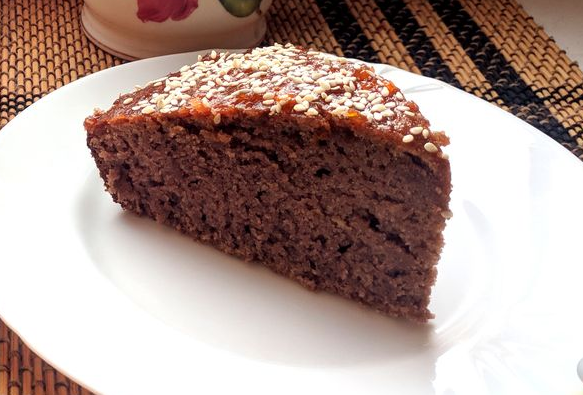 Lean chocolate cake with buckwheat flour