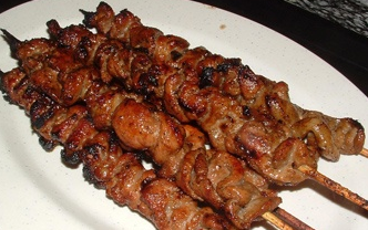 Skewers cooked in the oven