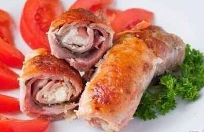 Pork rolls with ham