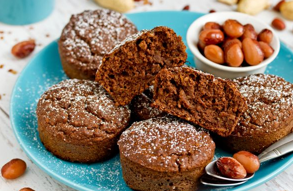 Bean muffins with cocoa and peanuts (no flour)