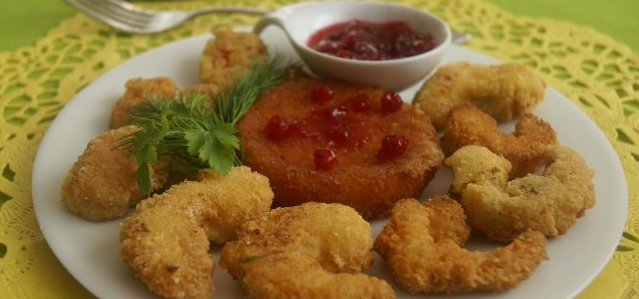 Tasty Shrimps in a crispy cheese crust