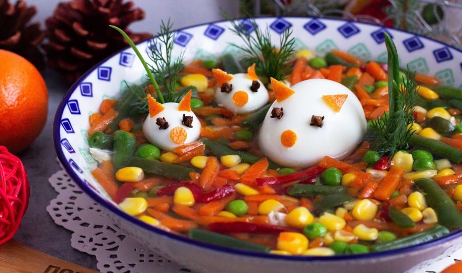Jellied vegetables