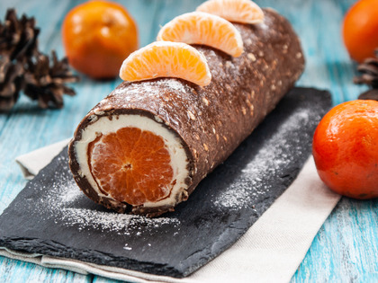 Roll with tangerines (without baking)