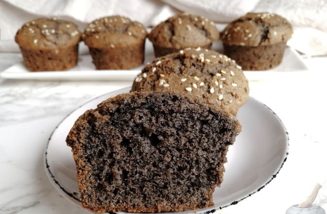 Black sesame muffins