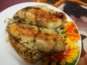Tender chicken breast in a slow cooker