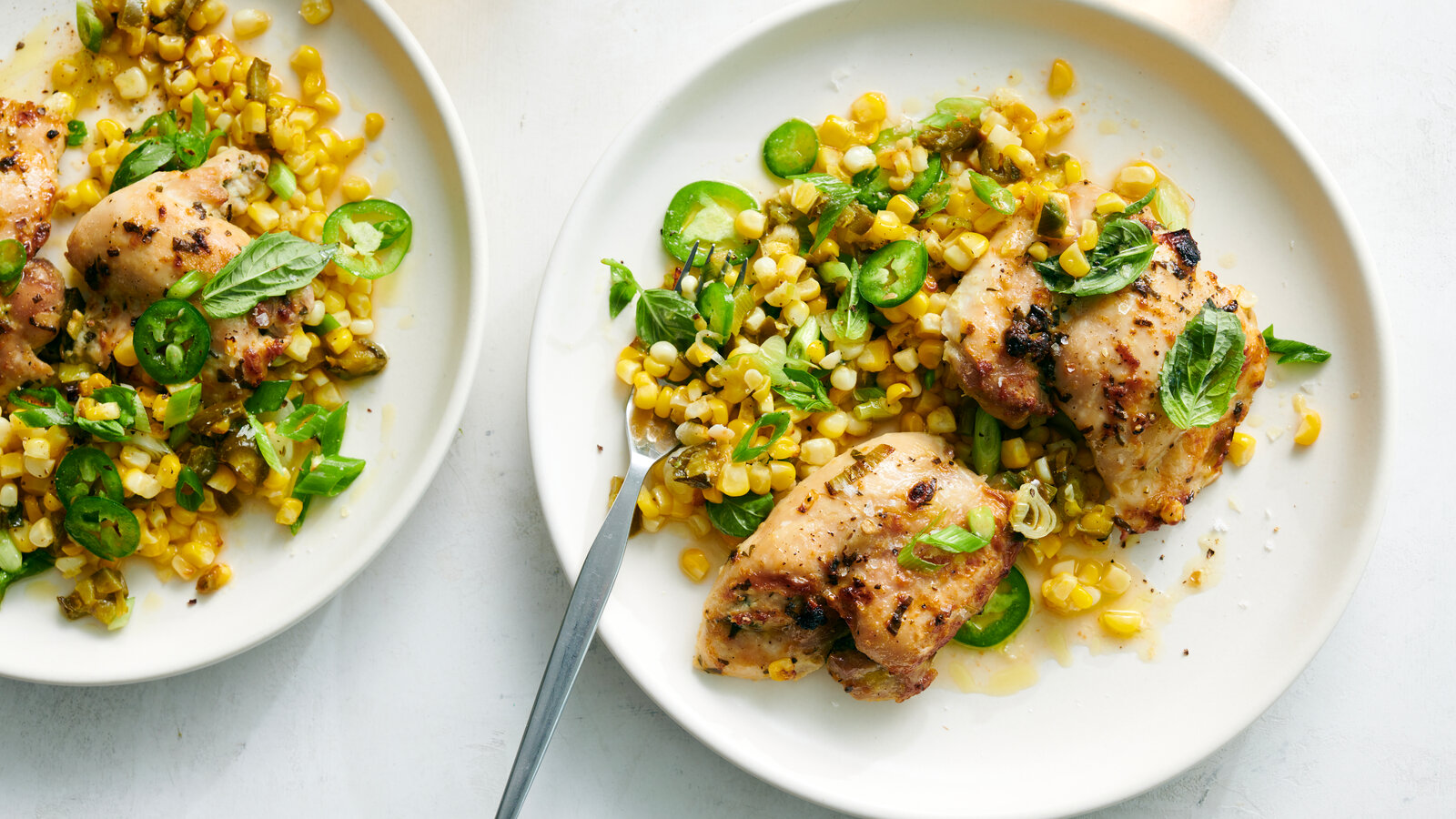 Sheet-Pan Chicken Thighs With Spicy Corn