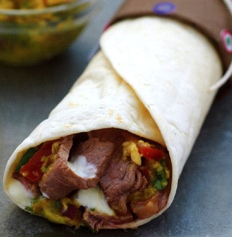 Beef fajitas and guacamole