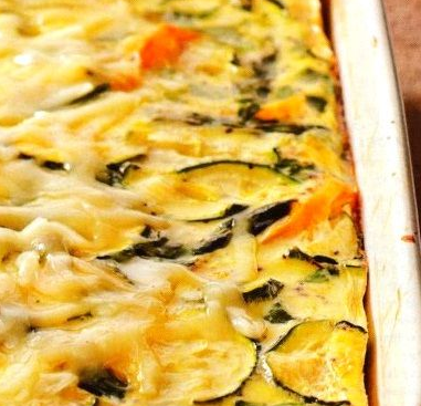 Tasty Frittata with zucchini and asparagus
