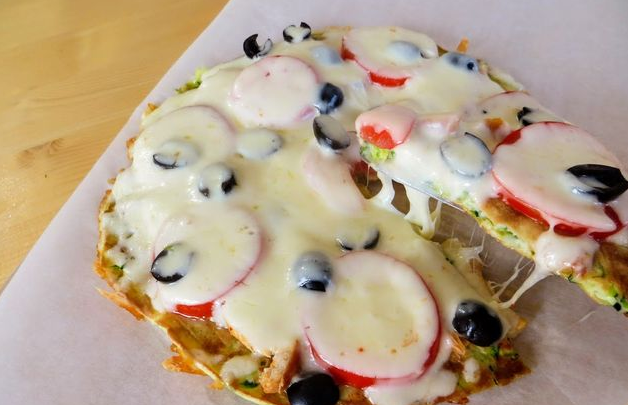 Tasty Zucchini pizza in a pan