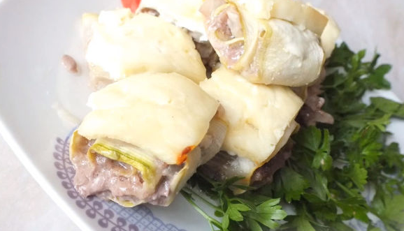 Zucchini rolls baked in the oven