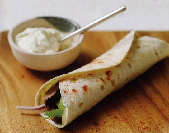 Snack rolls with meat and avocado