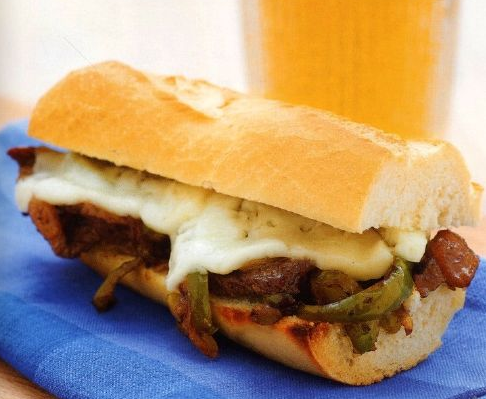 Meat burger baguette