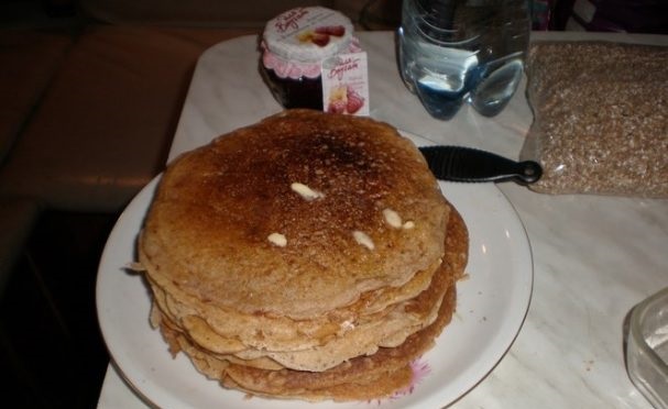 Diet pancakes made from buckwheat flour