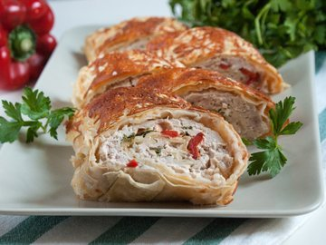 Lavash roll with minced meat