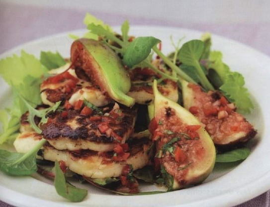 Grilled Halloumi Cheese with Figs