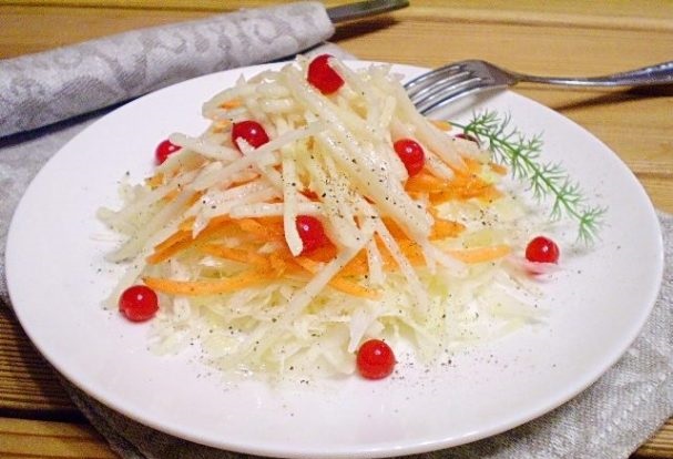 Vitamin salad with cabbage and cranberries