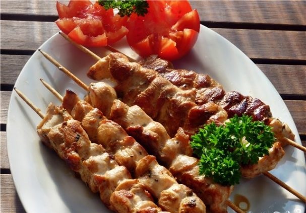 Chicken kebab in the oven