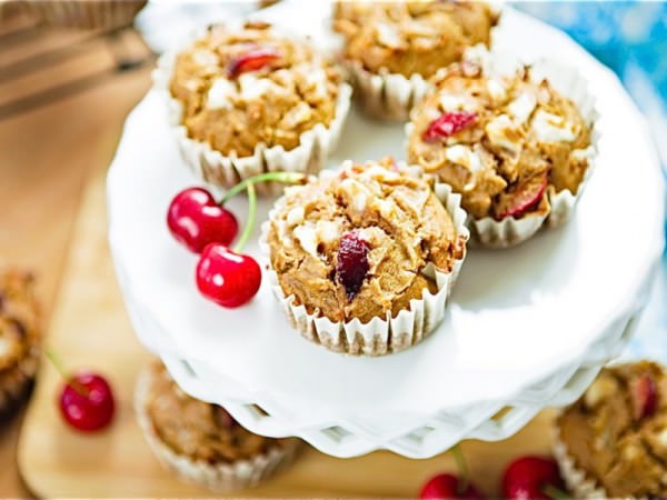 Muffins with cherries
