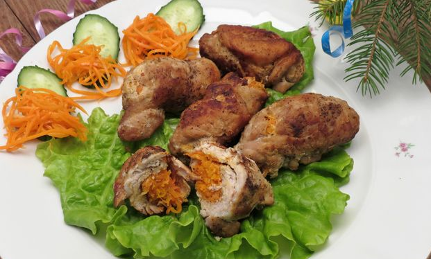 Korean-style pork rolls with carrots