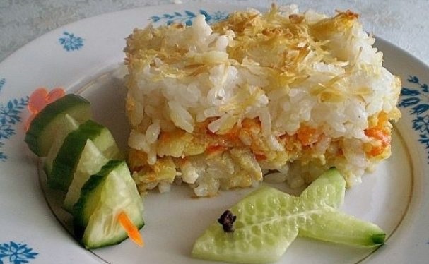 Fish casserole with rice