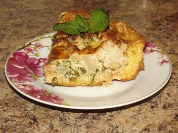Pie with cauliflower and mint