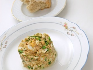 Salad of cod liver and eggs