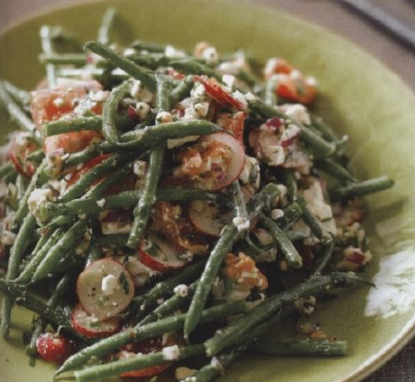 Green bean, radish, tomato and feta salad