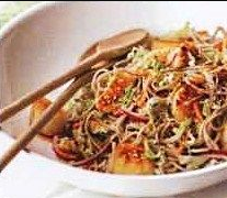 Chinese cabbage salad with spaghetti and scallops