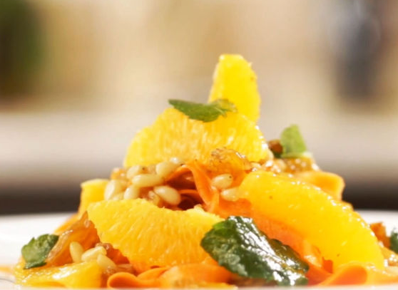 Tasty Moroccan salad with carrots and oranges
