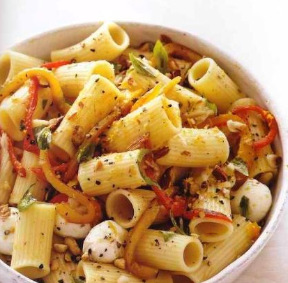 Pasta, Cheese and Roasted Pepper Salad