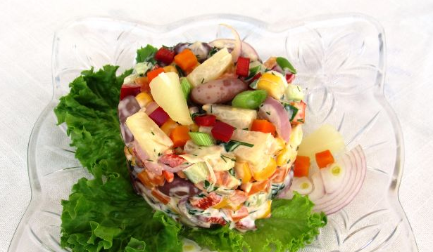 Festive salad with pineapple