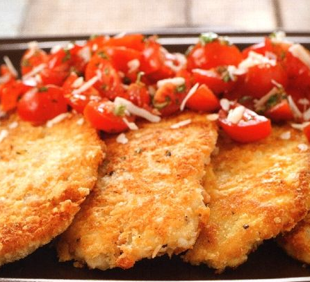 Chicken chops with tomato salad
