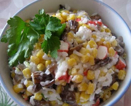 Salad with crab sticks (lean)