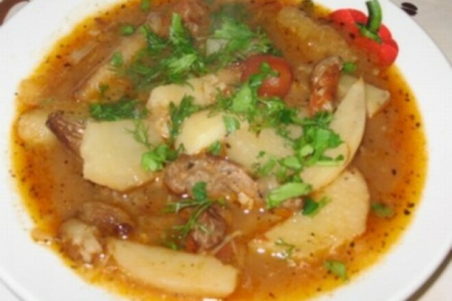 Tatar soup with meat