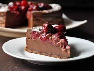 Chocolate clafoutis with cherries