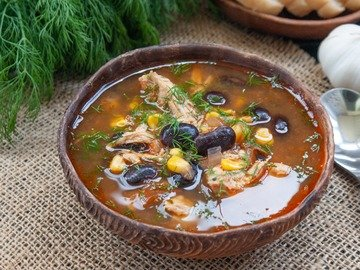 Mexican soup with beans and corn