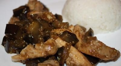 Chicken with eggplant