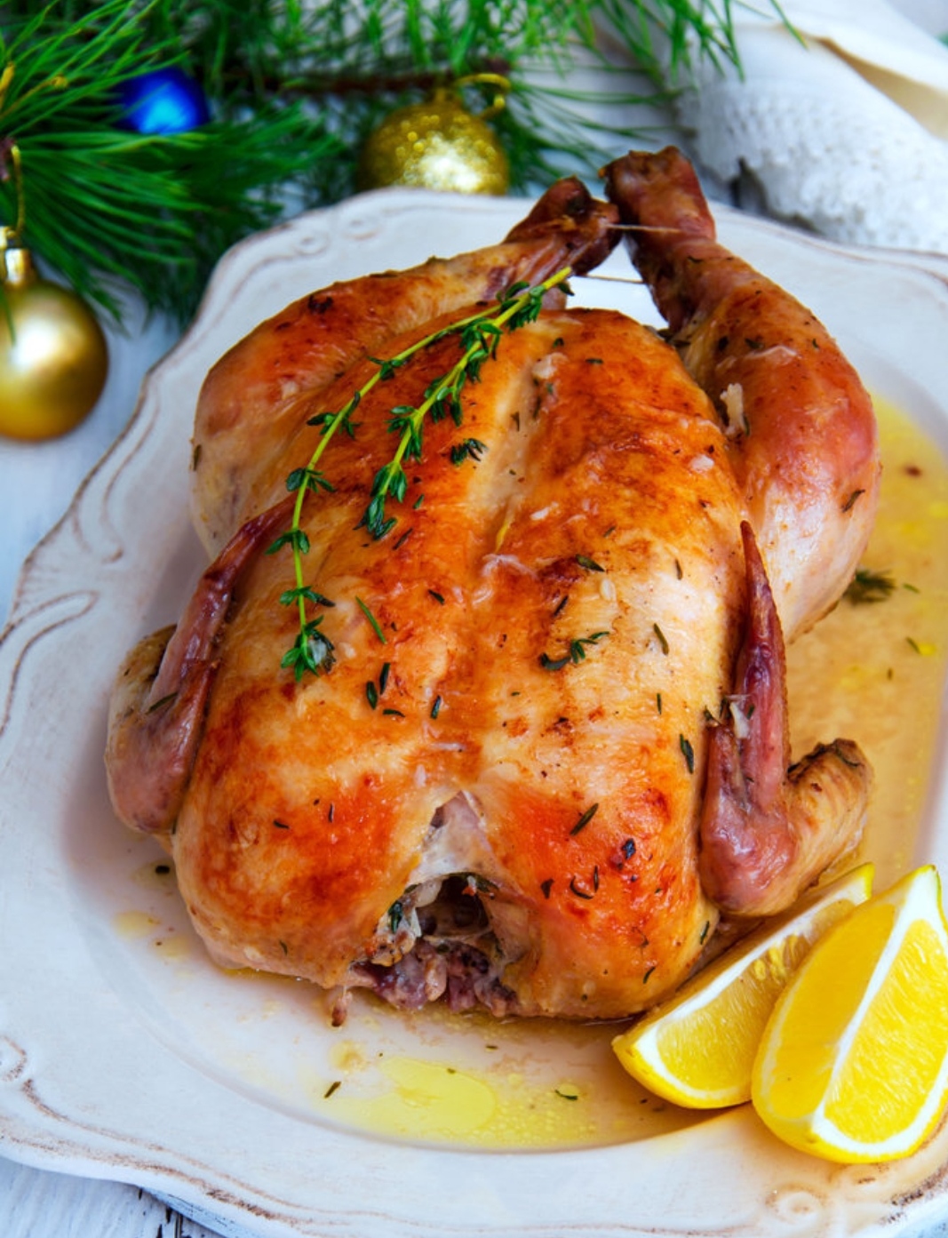 Oven chicken with white wine, lemon and garlic